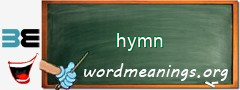 WordMeaning blackboard for hymn